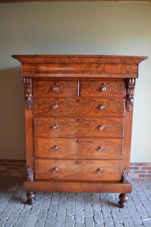 Prachtige antieke mahonie houten chiffoniere, ladekast, Antiek en Kunst, Antiek | Meubels | Kasten, Verzenden