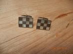 2x zilver kleurige manchetknoop / manchetknopen, Ophalen of Verzenden, Zo goed als nieuw, Overige materialen