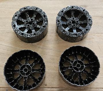 Lego 55817 Wheel Wagon Viking 4 st Spackle Black-Silver beschikbaar voor biedingen