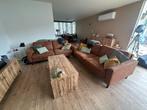 Twee Stoere Industriële 3-Zits Banken – ZGAN, Huis en Inrichting, Ophalen, Stof, Gebruikt, Minder dan 75 cm