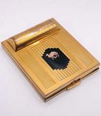 Makeup poeder compact antiek goudkleurig met kameel, Antiek en Kunst, Verzenden, Minder dan 100 cm