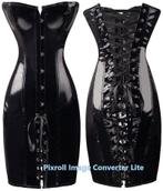 R8 corsetjurk zwart lak, diverse maten tot 6XL, Kleding | Dames, Ondergoed en Lingerie, Ophalen of Verzenden, Zwart, Body of Korset