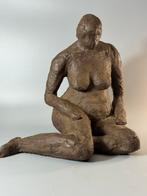 zittende, naakte vrouw., Antiek en Kunst, Ophalen of Verzenden
