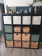 Open kast Kallax Ikea Zwart 147x147cm met alle dozen erin, Ophalen of Verzenden, Zo goed als nieuw
