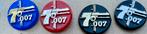 Drie Speldjes met een James Bond 007-thema, Verzamelen, Speldjes, Pins en Buttons, Ophalen of Verzenden, Zo goed als nieuw