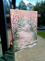 Schilderij met bloemen abstract structuur, Ophalen of Verzenden