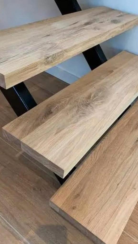 Eiken Traptreden - Massief Hout, Doe-het-zelf en Verbouw, Hout en Planken, Nieuw, Plank, Eiken, Minder dan 200 cm, 25 tot 50 mm