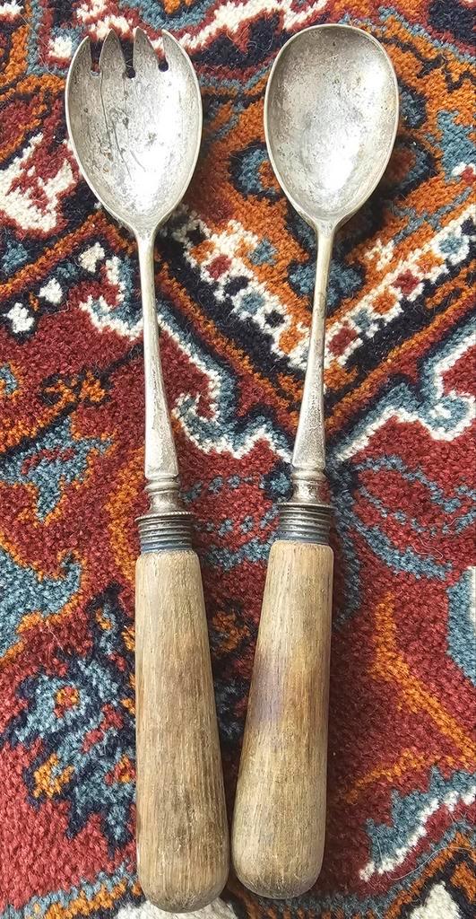 Zilver bestek salade, Antiek en Kunst, Antiek | Bestek, Ophalen of Verzenden