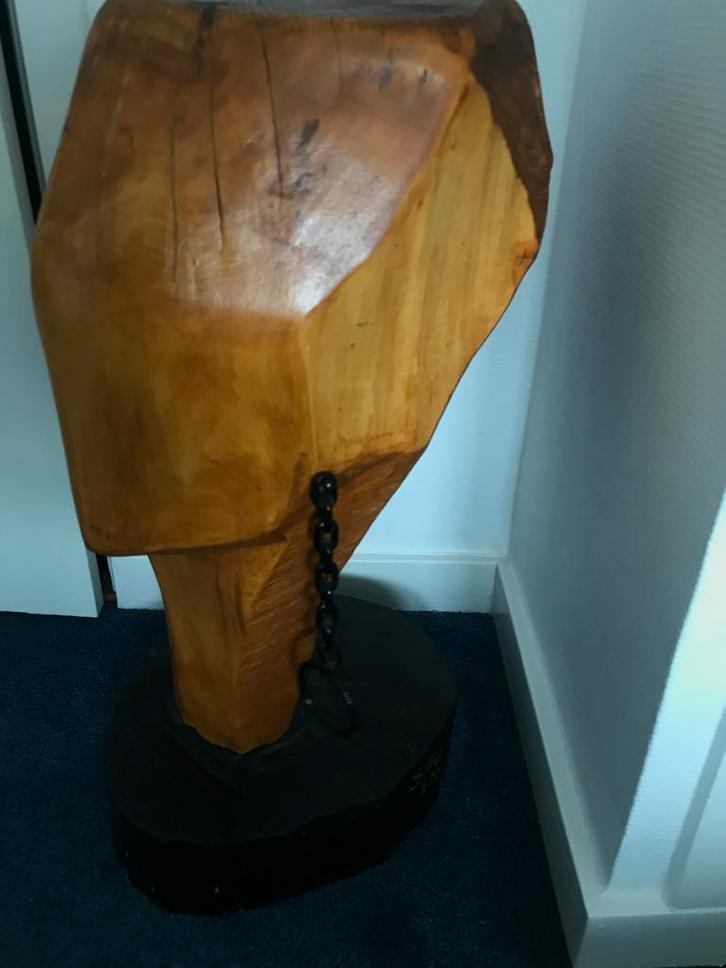 Houten sculptuur 'Hoofd' van Gunter Stockinger, Antiek en Kunst, Kunst | Beelden en Houtsnijwerken, Ophalen