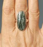 zilveren ring met natuurlijke Serafiniet steen zilver 925, Sieraden, Tassen en Uiterlijk, 18 tot 19, O.T., Nieuw, Ophalen of Verzenden