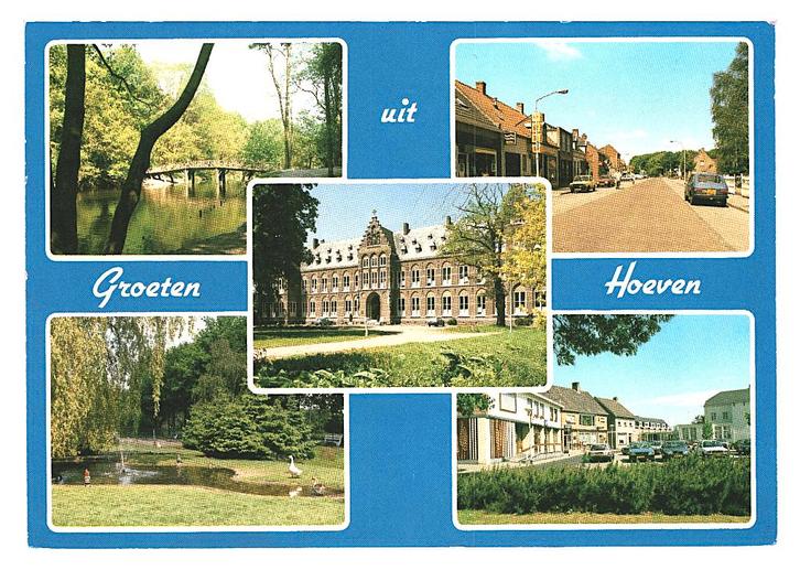 36583 Hoeven N Br 80+ Gelopen met postzegel, Verzamelen, Ansichtkaarten | Nederland, Gelopen, Noord-Brabant, 1980 tot heden, Ophalen of Verzenden