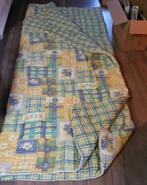 Dekbed bloem ruitje groen geel, Ophalen, Gebruikt, Overige kleuren, Tweepersoons