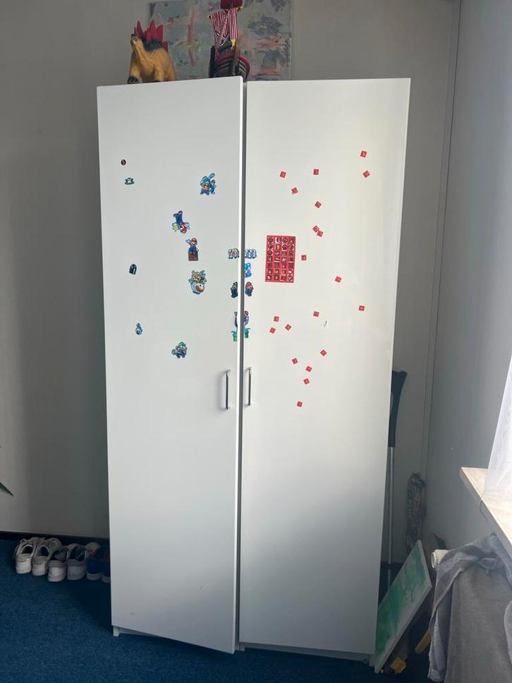 Witte Kledingkast met 2 Deuren ikea pax, Huis en Inrichting, Kasten | Kledingkasten, Gebruikt, 200 cm of meer, 100 tot 150 cm