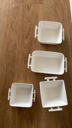 3 overnschalen en 3 bakjes, Overige materialen, Ophalen of Verzenden, Zo goed als nieuw, Kom(men)