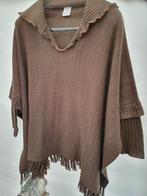 Bruin gebreide poncho, Ophalen of Verzenden, Zo goed als nieuw, Maat 42/44 (L), Bruin
