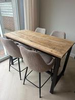 Mooie hoge tafel met barkrukken, Ophalen, 100 tot 150 cm, 50 tot 100 cm, Zo goed als nieuw