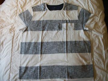T-Shirt Shirt Livergy - XL - Ecru Blauw - Katoen - Nieuw   beschikbaar voor biedingen