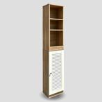 Badkamer Kolomkast – Wit Eiken – 170cm, (Half)hoge kast, -, -, Nieuw