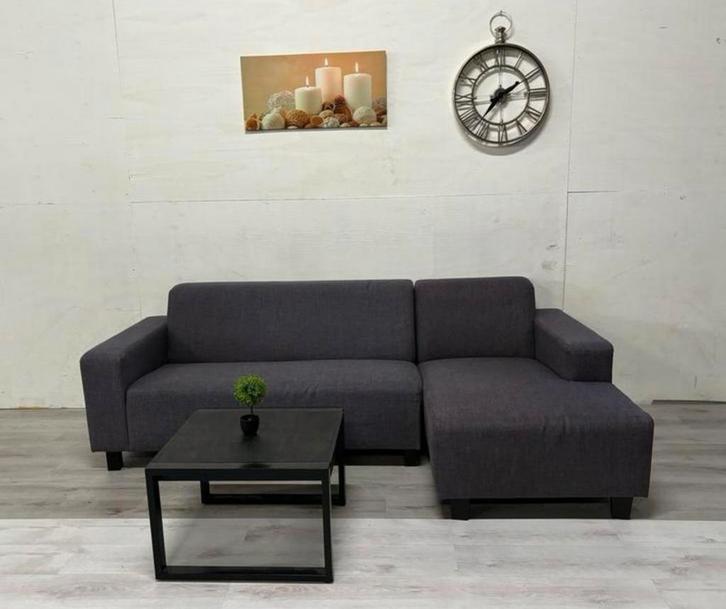 Hoekbank Antraciet - Professioneel gereinigd, Huis en Inrichting, Banken | Bankstellen, Zo goed als nieuw, Hoekbank, Vierpersoons of meer