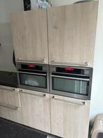 Moderne Houtkleur/Witte Eilandkeuken GEDEMONTEERD, Huis en Inrichting, Keuken | Complete keukens, Wit, Overige typen, Ophalen of Verzenden