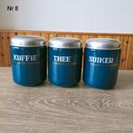 EMAILLE PETROL BLAUWE BUSSENSET MET GOUDEN BIES ., Antiek en Kunst, Ophalen of Verzenden