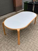 Ovale en/of ronde tafel, Huis en Inrichting, Tafels | Eettafels, Ophalen, Gebruikt, 100 tot 150 cm, Vijf personen of meer