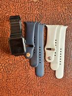 Apple Watch 2 42mm black stainless steel + 2 Bandjes, Gebruikt, Hartslag, Zwart, IOS
