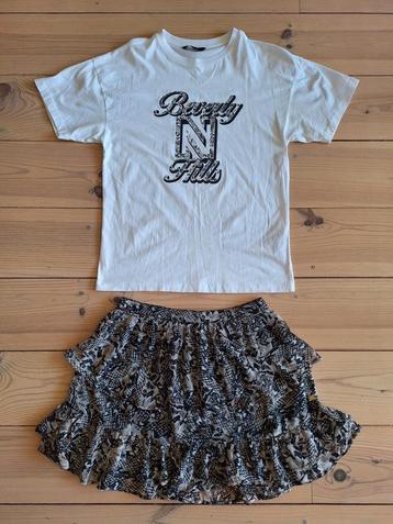 Nikkie wit t-shirt met print + rokje - Maat 38 beschikbaar voor biedingen