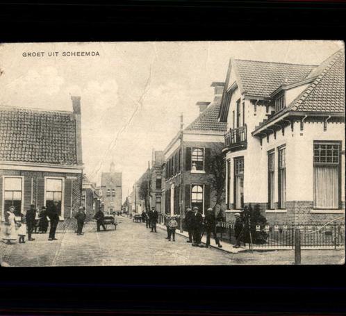 Groet uit Scheemda veel volk, Verzamelen, Ansichtkaarten | Nederland, Ongelopen, Groningen, Voor 1920, Verzenden