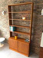 Mooie vintage midcentury boekenkast wandmeubel, Huis en Inrichting, Kasten | Boekenkasten, Ophalen, Gebruikt, 200 cm of meer, 50 tot 100 cm