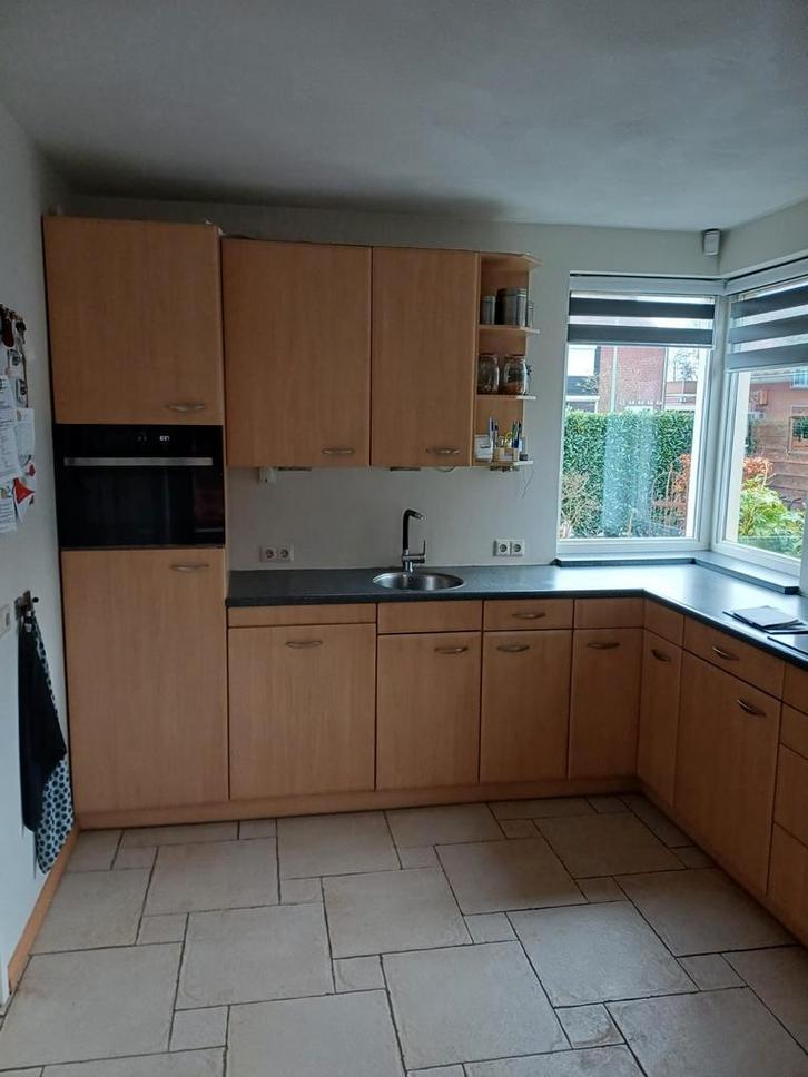 Hoekkeuken te koop, Huis en Inrichting, Keuken | Complete keukens, Gebruikt, Hoekkeuken, Bruin, Hout, Ophalen