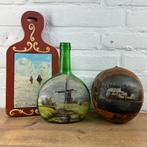 Handbeschilderde decoratie: Hollandse scene, zeegezicht, Ophalen of Verzenden