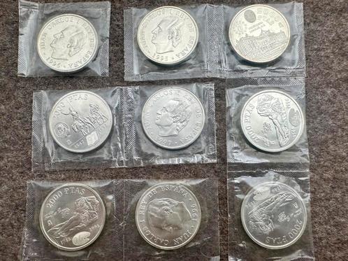 Zilveren munten 2000 pesetas, Postzegels en Munten, Munten | Europa | Euromunten, Losse munt, Overige waardes, Spanje, Zilver