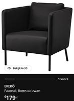 Zwarte fauteuil van Ikea, Huis en Inrichting, Ophalen, Gebruikt, 75 tot 100 cm, Modern