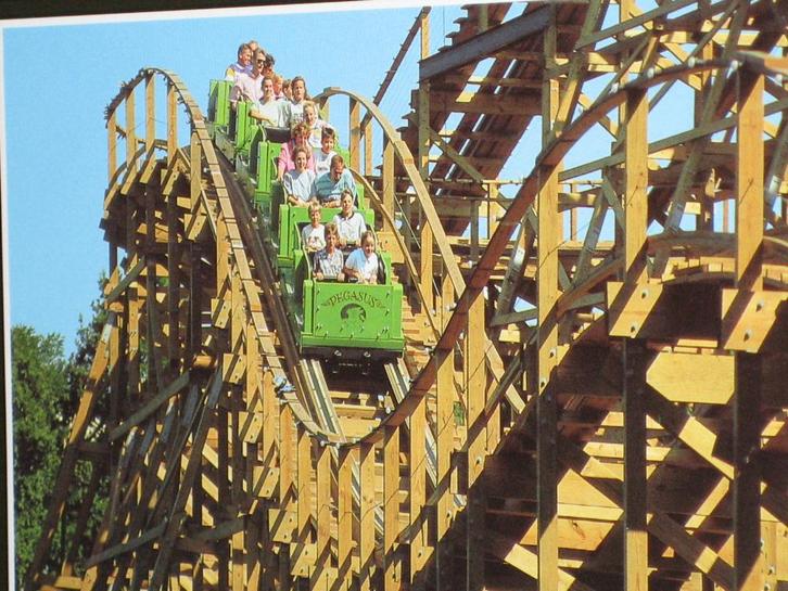 Efteling Grote POSTER Volta Achtbaan Pegasus + andere, Verzamelen, Posters, Zo goed als nieuw, Film en Tv, A1 t/m A3, Verzenden