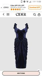 Mooie jurk feest/evenementen fluweel blauw L