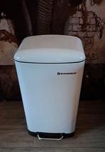 Songmics Afvalemmer met Pedaal - Wit, Ophalen, Kunststof, Met pedaal, 50 tot 75 cm