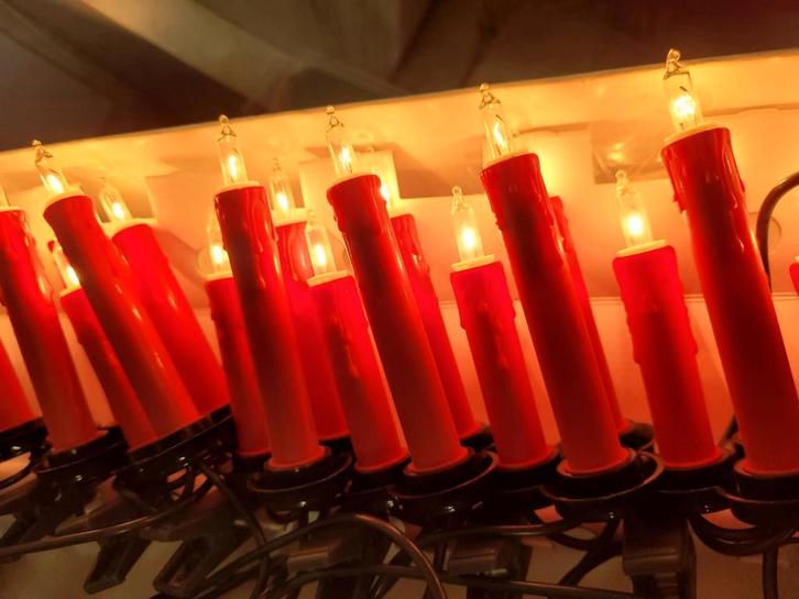 2 dozen Vintage kerstboomverlichting 'kaars'. Konstsmide., Diversen, Kerst, Zo goed als nieuw, Ophalen of Verzenden