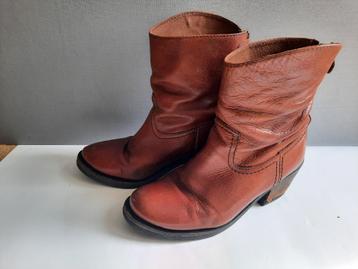 Hollandse Clumpy's olijfgroene leren enkellaarsjes mt 41 beschikbaar voor biedingen