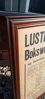 Boksposter, boks affiche van bokswedstrijden uit 1947👊, Ophalen, Met lijst, Sport, A1 t/m A3