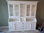 Witte buffetkast met glazen deuren, Huis en Inrichting, Kasten | Buffetkasten, Ophalen of Verzenden, 200 cm of meer, Met deur(en)
