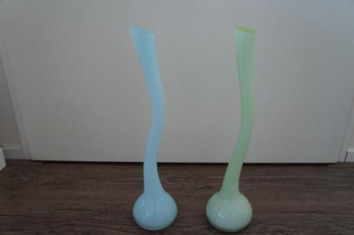 vazen pastel glas vintage retro brocante, Huis en Inrichting, Woonaccessoires | Vazen, Zo goed als nieuw, Overige kleuren, Minder dan 50 cm