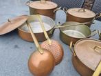 Koperen pannenset pan set, Huis en Inrichting, Keuken | Potten en Pannen, Ophalen, Zo goed als nieuw, Overige materialen, Pannenset