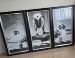 3 luik schilderij zwart wit, Huis en Inrichting, Ophalen, Zo goed als nieuw, Hout, Minder dan 50 cm