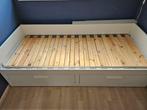 1 persoonsbed Ikea Brimnes, zonder matras, met 2 lades,, Huis en Inrichting, Ophalen, Gebruikt, Eenpersoons, Wit