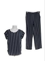 ONLY gestreepte set donkerblauw met krijtstreep maat M, Maat 38/40 (M), Kostuum of Pak, Only, Blauw