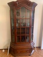 Donker eiken vitrinekast, Huis en Inrichting, Ophalen, 50 tot 100 cm, Zo goed als nieuw, 150 tot 200 cm