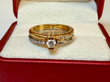 18 karaat gouden ring 7,25 gram met natuurlijke diamanten! beschikbaar voor biedingen