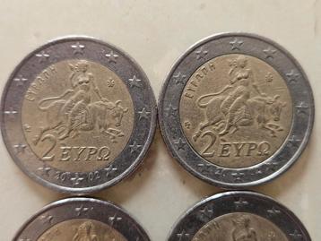 9 x 2 euromunt Griekenland Eypo 2002 met S in ster beschikbaar voor biedingen
