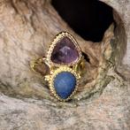 Vergulde edelsteen ring, Nieuw, Ophalen of Verzenden, Dame of Heer, Met edelsteen